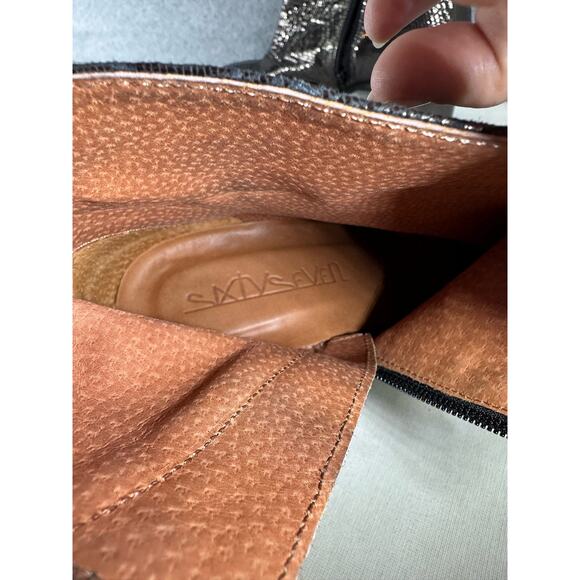 Sixty Seven Womens 39 (US 8.5) Chunky Block Heel Shimmer Ankle Boot Sparkle Chic - Picture 5 of 8